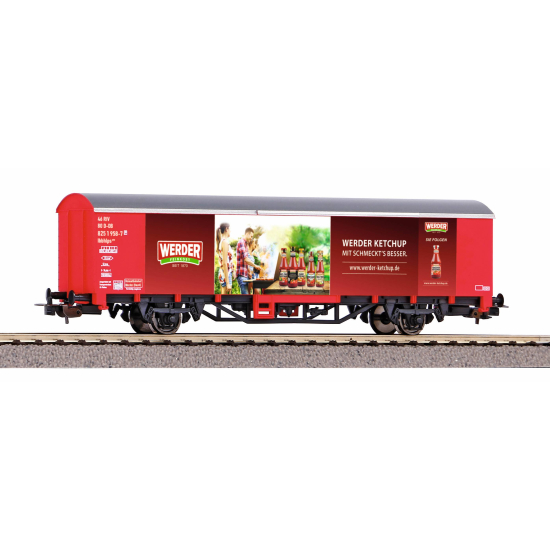 Kryty wagon towarowy „Werder Ketchup” firmy DB AG, Piko 58709 Skala H0
